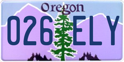 OR license plate 026ELY