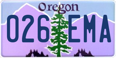 OR license plate 026EMA