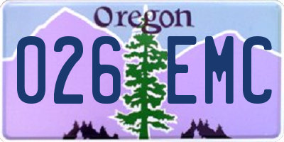 OR license plate 026EMC