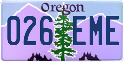 OR license plate 026EME