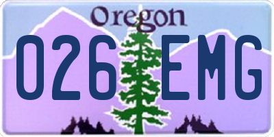 OR license plate 026EMG
