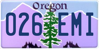 OR license plate 026EMI