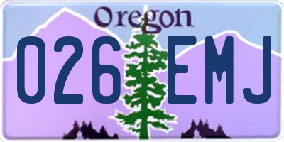 OR license plate 026EMJ