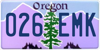 OR license plate 026EMK