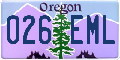 OR license plate 026EML