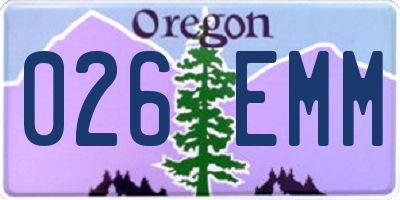 OR license plate 026EMM
