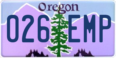 OR license plate 026EMP