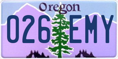 OR license plate 026EMY