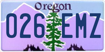 OR license plate 026EMZ