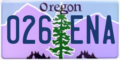OR license plate 026ENA