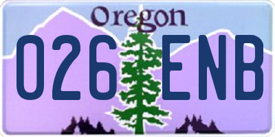 OR license plate 026ENB