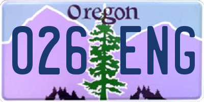 OR license plate 026ENG