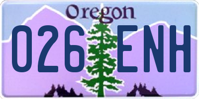 OR license plate 026ENH