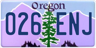 OR license plate 026ENJ