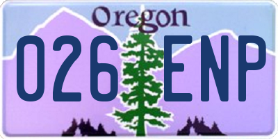 OR license plate 026ENP