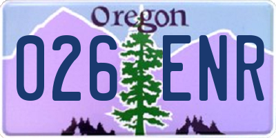 OR license plate 026ENR