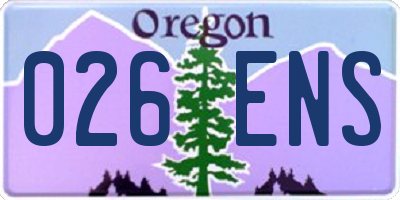 OR license plate 026ENS