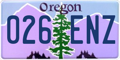 OR license plate 026ENZ