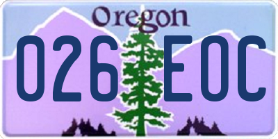 OR license plate 026EOC