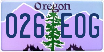 OR license plate 026EOG