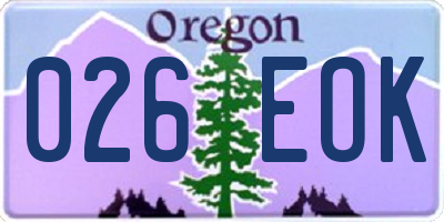 OR license plate 026EOK