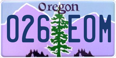 OR license plate 026EOM