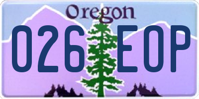 OR license plate 026EOP
