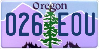 OR license plate 026EOU