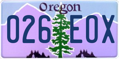 OR license plate 026EOX