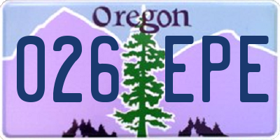 OR license plate 026EPE