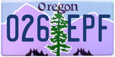 OR license plate 026EPF