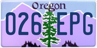 OR license plate 026EPG