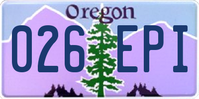 OR license plate 026EPI