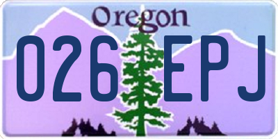 OR license plate 026EPJ
