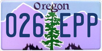 OR license plate 026EPP