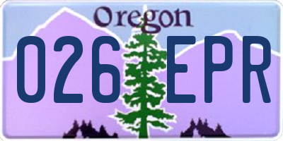 OR license plate 026EPR