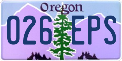 OR license plate 026EPS