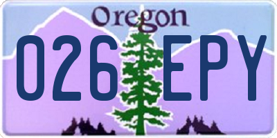 OR license plate 026EPY
