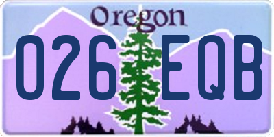 OR license plate 026EQB