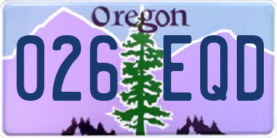 OR license plate 026EQD