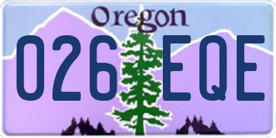 OR license plate 026EQE