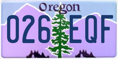 OR license plate 026EQF