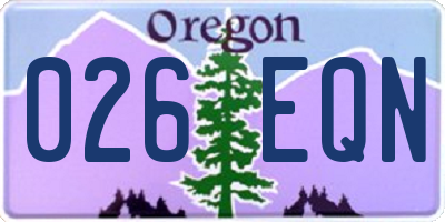 OR license plate 026EQN