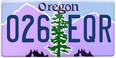 OR license plate 026EQR