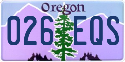 OR license plate 026EQS