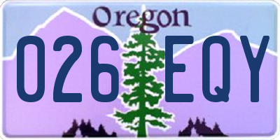OR license plate 026EQY