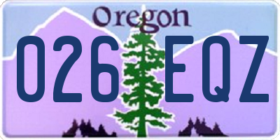 OR license plate 026EQZ