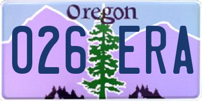 OR license plate 026ERA
