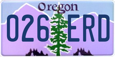 OR license plate 026ERD