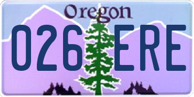 OR license plate 026ERE